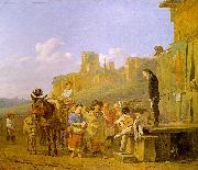 DUJARDIN, Karel A Party of Charlatans in an Italian Landscape df oil painting